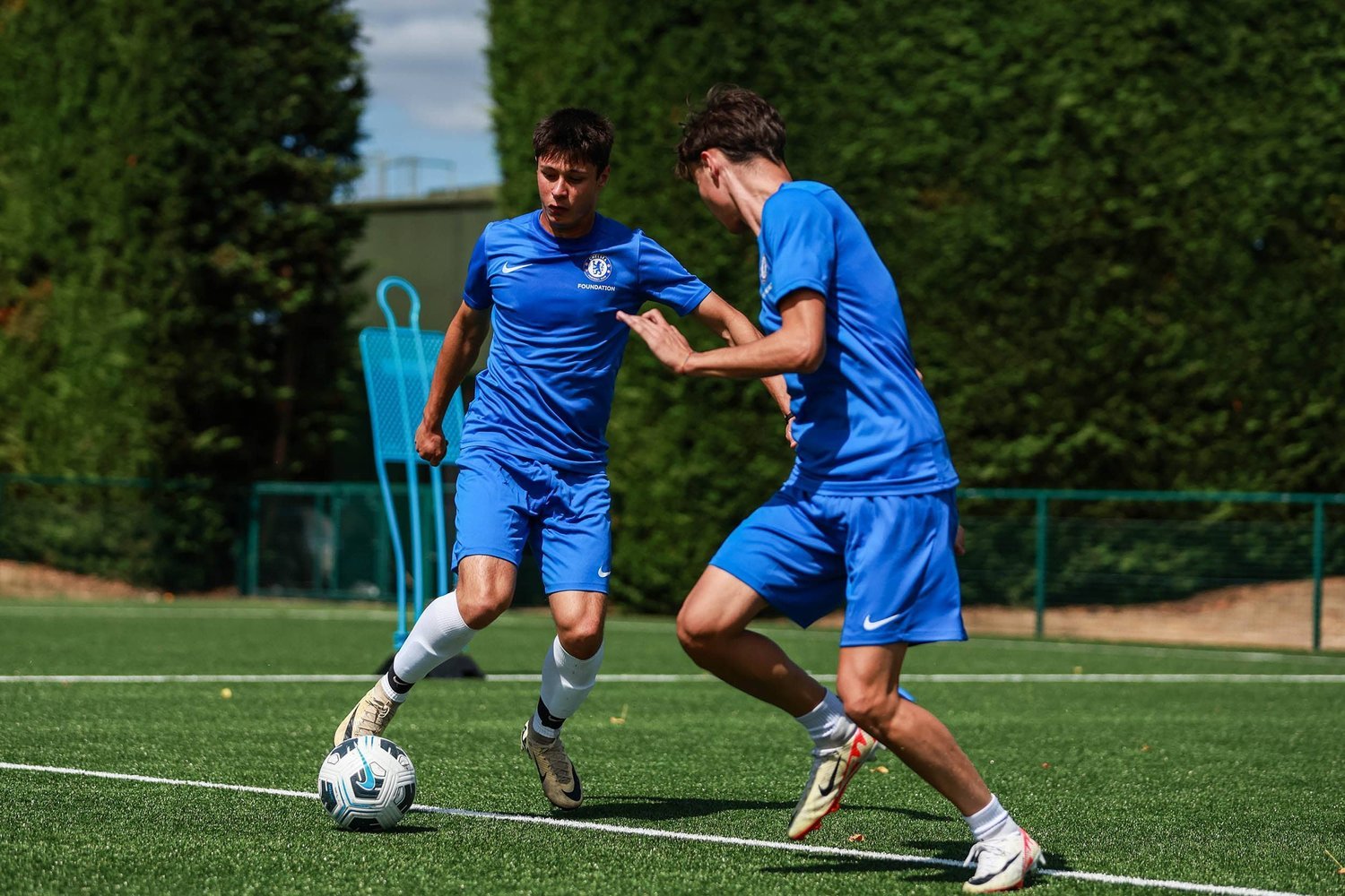 Ejercicio de posesión en el Chelsea FC Camp